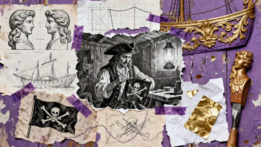 The designer's advantage when building with AI — a pirate deckhand sanding down a piece of wood